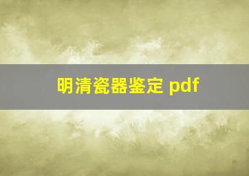 明清瓷器鉴定 pdf